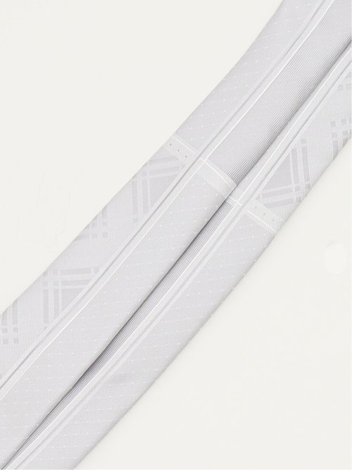 シルク混 パネル柄 ナロータイ 7.0cm幅