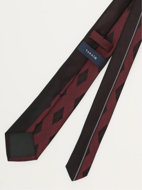 シルク混 パネル柄 ナロータイ 7.0cm幅