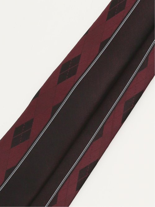 シルク混 パネル柄 ナロータイ 7.0cm幅