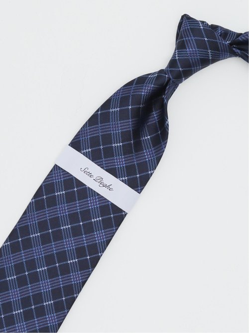 セッテピエゲ シルクチェック柄 レギュラータイ 8.5cm幅