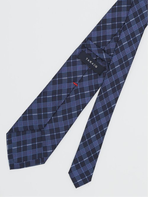 セッテピエゲ シルクチェック柄 レギュラータイ 8.5cm幅