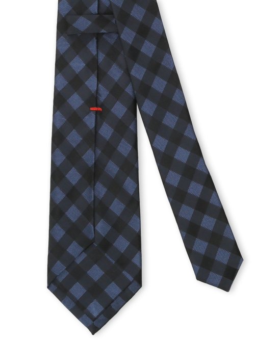 セッテピエゲ シルクチェック柄 レギュラータイ 8cm幅