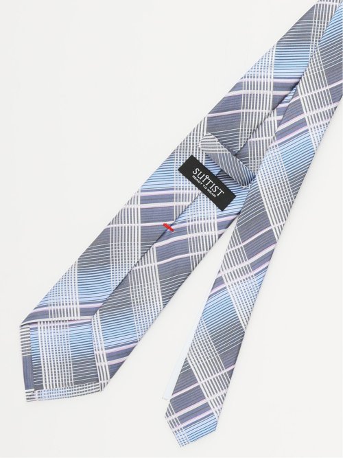 セッテピエゲ シルクチェック柄 レギュラータイ 8.5cm幅