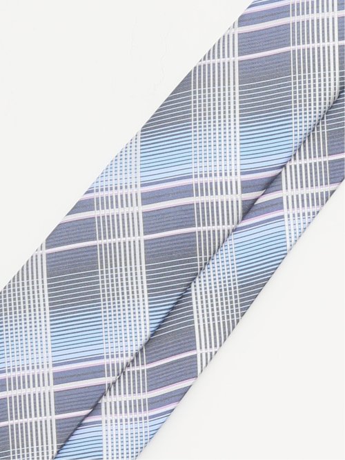 セッテピエゲ シルクチェック柄 レギュラータイ 8.5cm幅