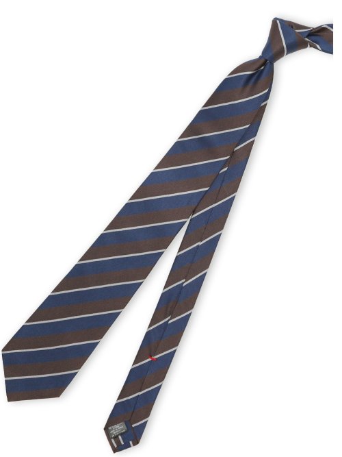 セッテピエゲ シルクストライプ柄 レギュラータイ 8cm幅(Other 30茶