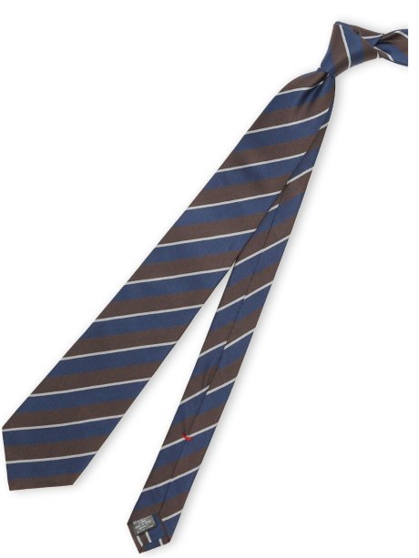 セッテピエゲ シルクストライプ柄 レギュラータイ 8cm幅