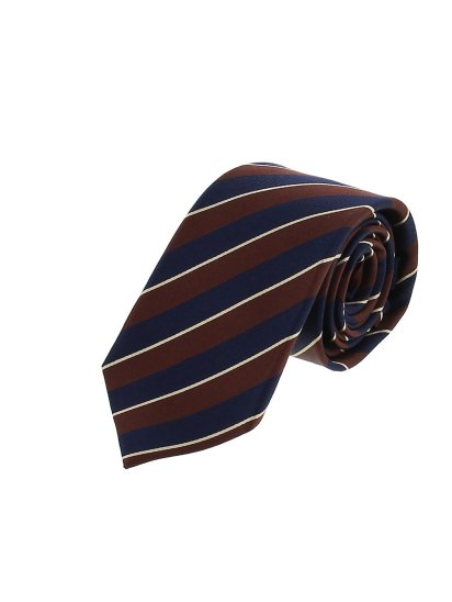 セッテピエゲ シルクストライプ柄 レギュラータイ 8 0cm幅 Other 35こげ茶 ネクタイ Taka Q Online Shop タカキューオンラインショップ 公式通販