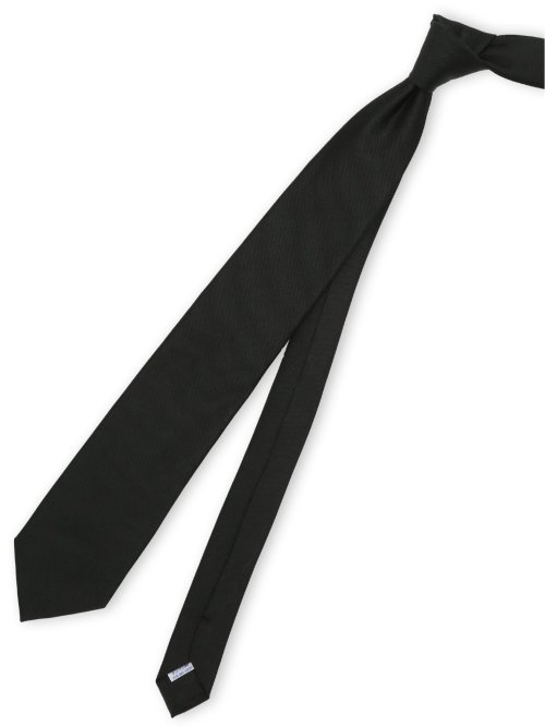 【大きいサイズ】グランバック/GRAND-BACK シルク フォーマルネクタイ 8.0cm幅 黒レップ