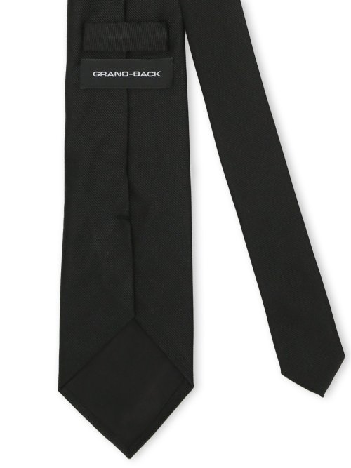 【大きいサイズ】グランバック/GRAND-BACK シルク フォーマルネクタイ 8.0cm幅 黒レップ