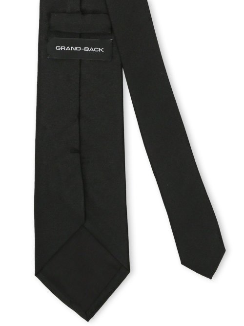 【大きいサイズ】グランバック/GRAND-BACK シルク フォーマルネクタイ 8.0cm幅 黒繻子