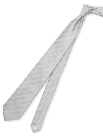 【大きいサイズ】グランバック/GRAND-BACK シルク フォーマルネクタイ 8.0cm幅 白ストライプ