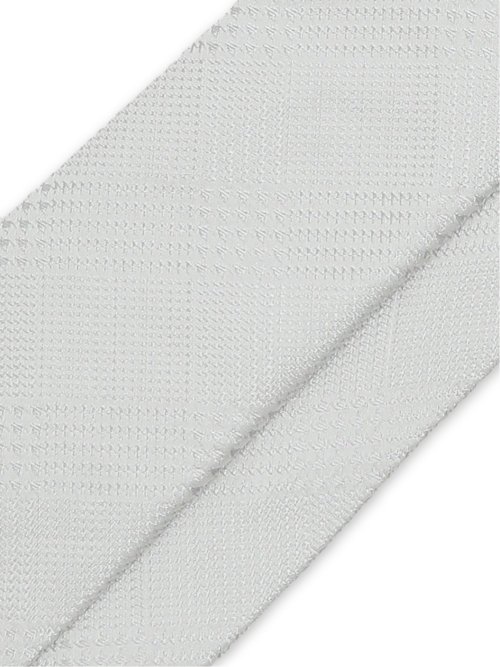 【大きいサイズ】グランバック/GRAND-BACK シルク フォーマルネクタイ 8.0cm幅 白グレンチェック