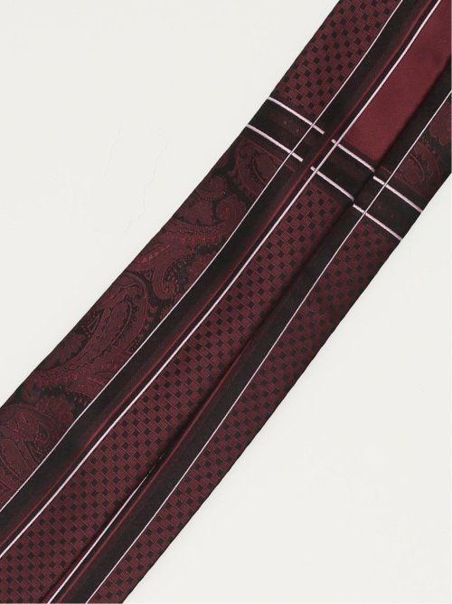 シルク混 パネル柄 レギュラータイ 7.5cm幅