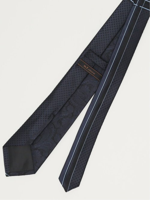 シルク混 パネル柄 レギュラータイ 7.5cm幅