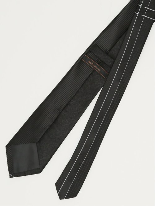 シルク混 パネル柄 レギュラータイ 7.5cm幅