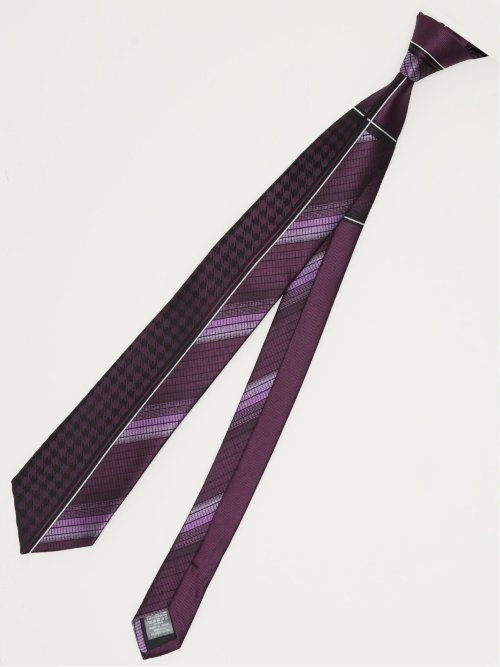 シルク混 パネル柄 レギュラータイ 7.5cm幅