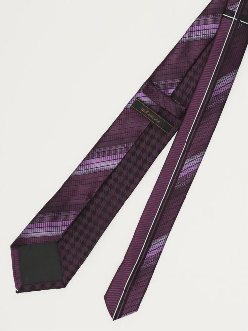 シルク混 パネル柄 レギュラータイ 7.5cm幅