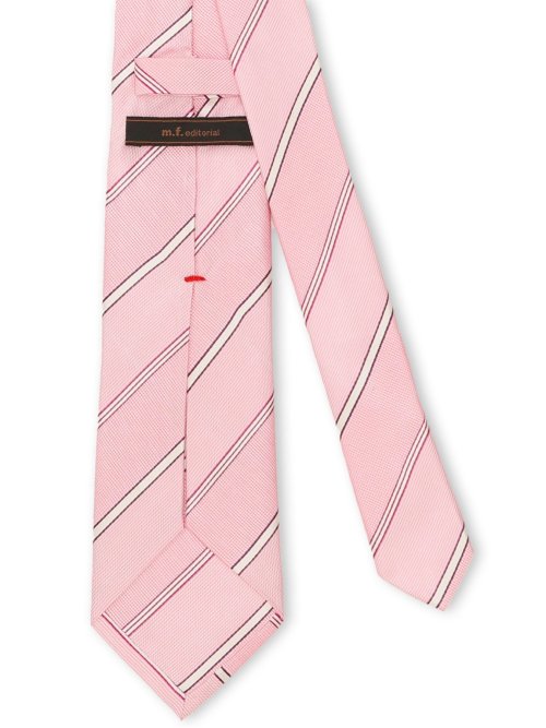 セッテピエゲ シルクストライプ柄 レギュラータイ 8cm幅