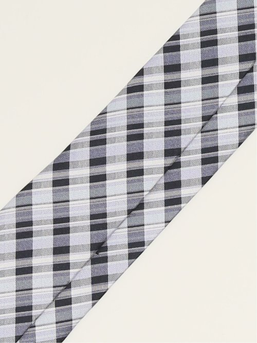 セッテピエゲ シルクチェック柄 レギュラータイ 8cm幅