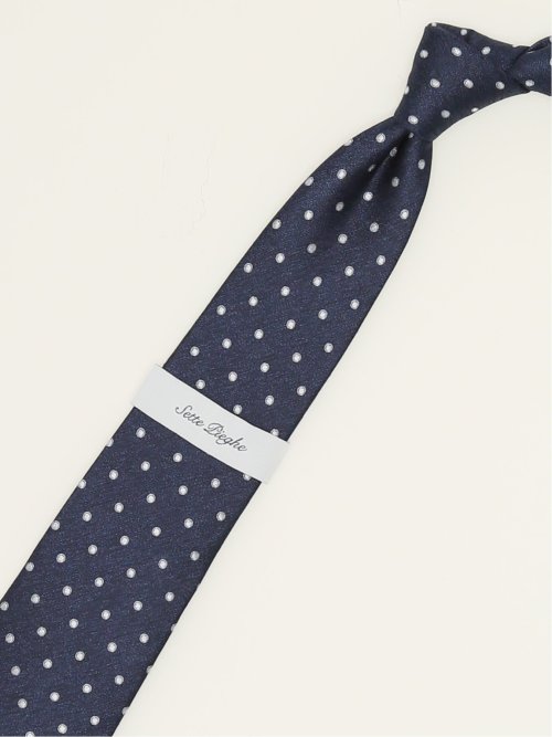 セッテピエゲ シルクドット柄 レギュラータイ 8cm幅