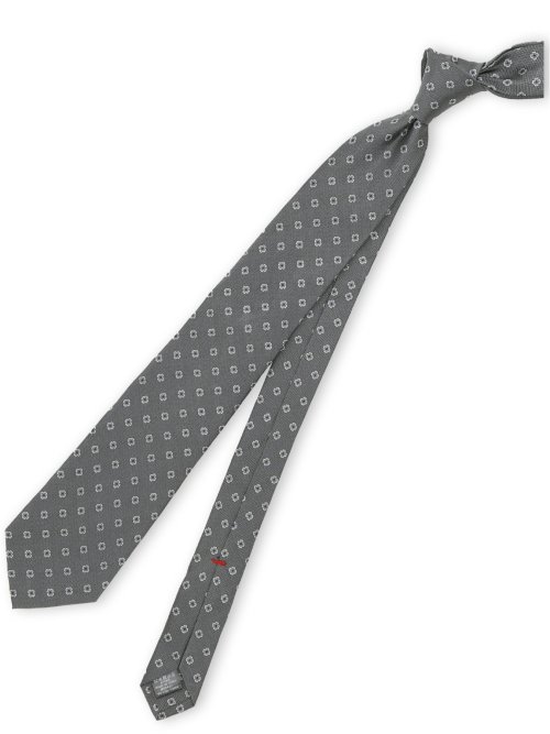 【美品】beamsF イタリア製セッテピエゲ　グレー フレスコ生地 ISAIA｜“セッテピエゲ” 7つ折りネクタイの歴史と魅力| GUARDAROBAMILANO