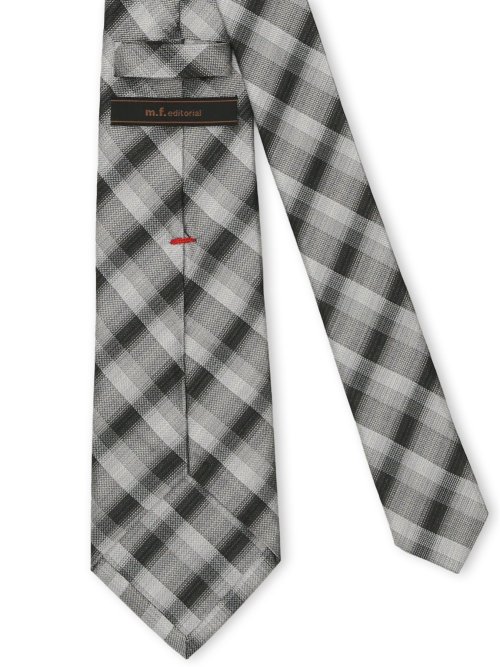 セッテピエゲ シルクチェック柄 レギュラータイ 8cm幅