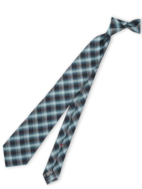 セッテピエゲ シルクチェック柄 レギュラータイ 8cm幅