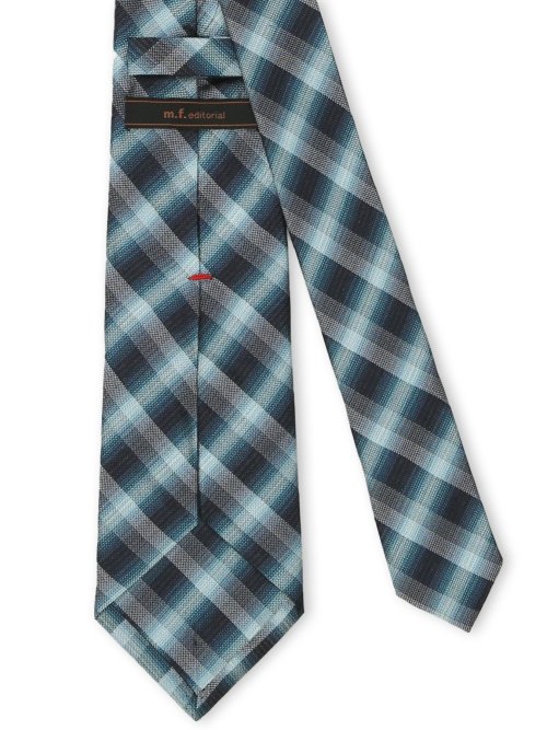 セッテピエゲ シルクチェック柄 レギュラータイ 8cm幅