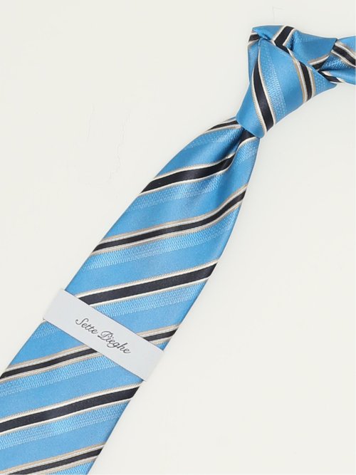 セッテピエゲ シルクストライプ柄 レギュラータイ 8cm幅