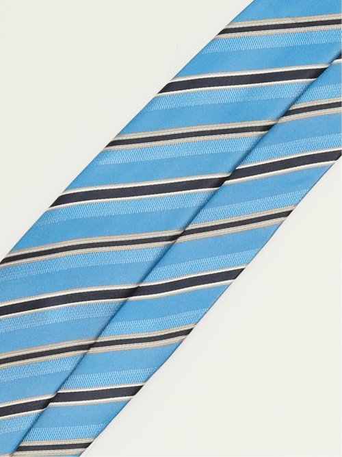 セッテピエゲ シルクストライプ柄 レギュラータイ 8cm幅