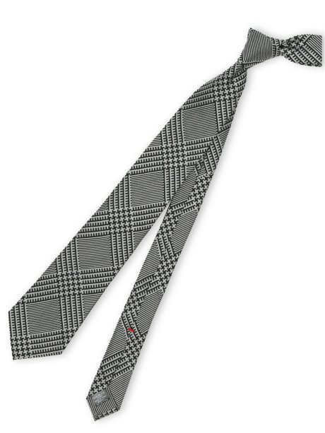 セッテピエゲ シルクチェック柄 レギュラータイ 8cm幅