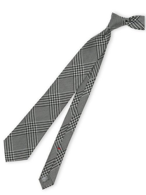 セッテピエゲ シルクチェック柄 レギュラータイ 8cm幅