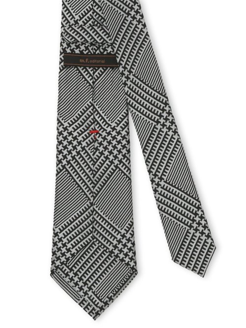 セッテピエゲ シルクチェック柄 レギュラータイ 8cm幅