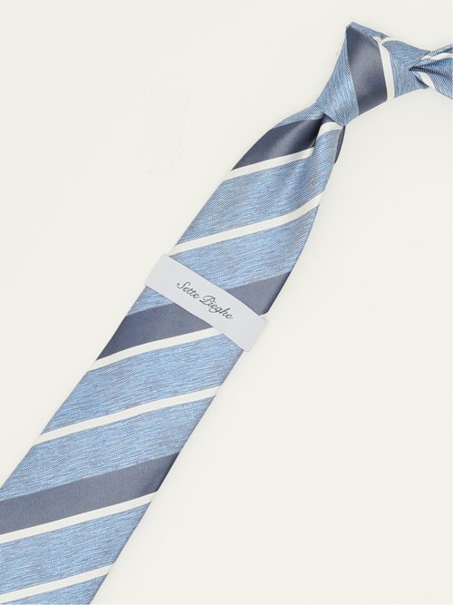 セッテピエゲ シルクストライプ柄 レギュラータイ 8cm幅