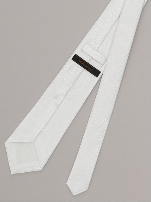 シルク混 フォーマルネクタイ 8.0cm幅 グレンチェック無地