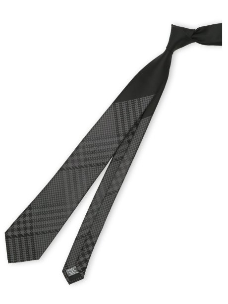 シルク混 パネル柄 ナロータイ 7.5cm幅