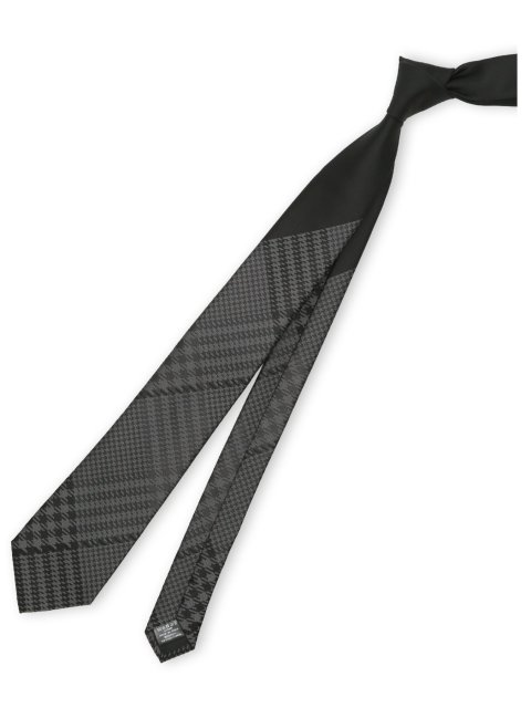 シルク混 パネル柄 ナロータイ 7.5cm幅