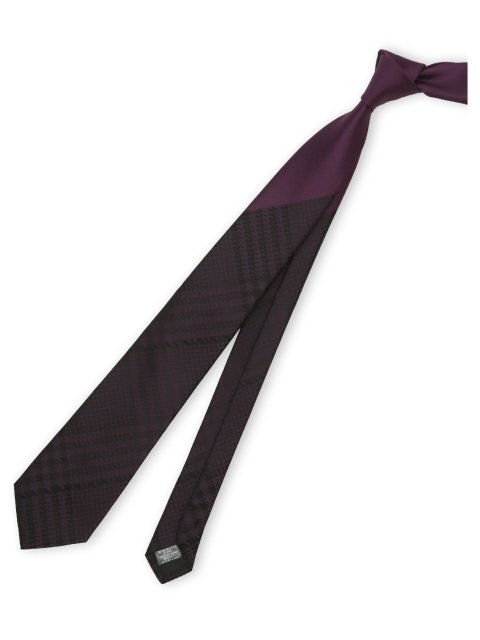 シルク混 パネル柄 ナロータイ 7.5cm幅