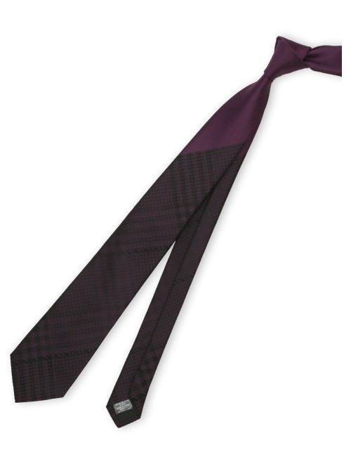 シルク混 パネル柄 ナロータイ 7.5cm幅