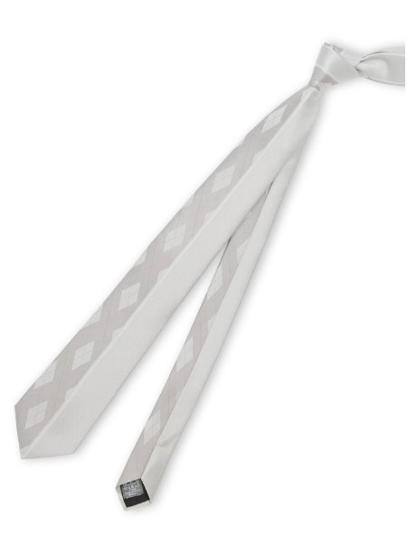 シルク混 パネル柄 ナロータイ 7.5cm幅