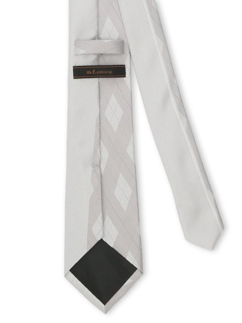 シルク混 パネル柄 ナロータイ 7.5cm幅