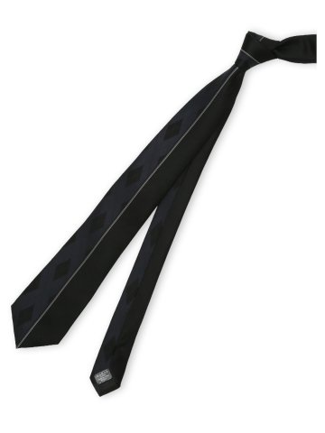 シルク混 パネル柄 ナロータイ 7.5cm幅