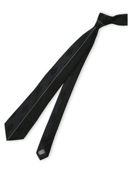 シルク混 パネル柄 ナロータイ 7.5cm幅