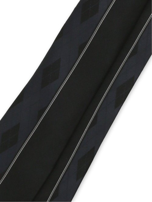 シルク混 パネル柄 ナロータイ 7.5cm幅