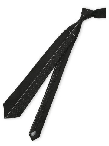 シルク混 パネル柄 ナロータイ 7.5cm幅