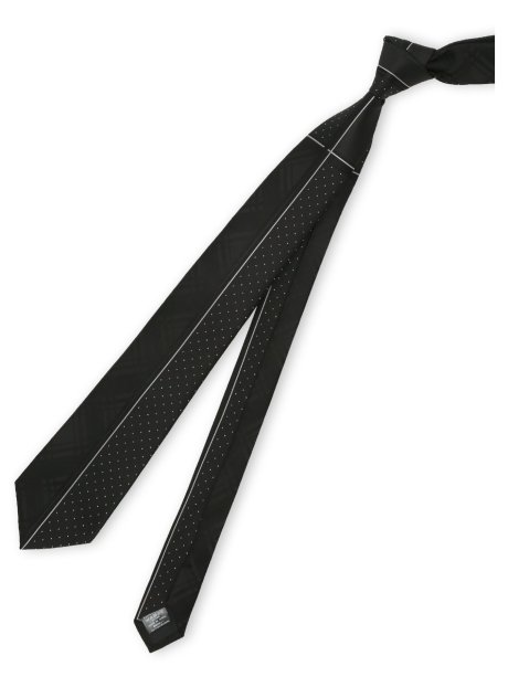 シルク混 パネル柄 ナロータイ 7.5cm幅