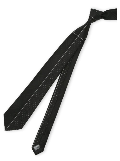 シルク混 パネル柄 ナロータイ 7.5cm幅