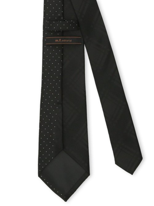 シルク混 パネル柄 ナロータイ 7.5cm幅