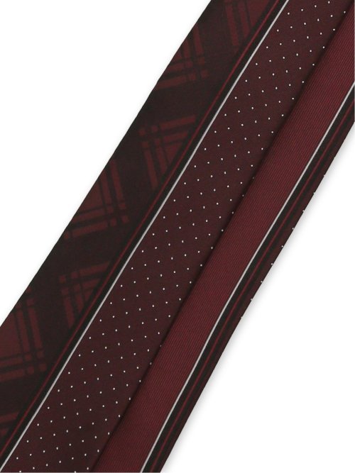 シルク混 パネル柄 ナロータイ 7.5cm幅