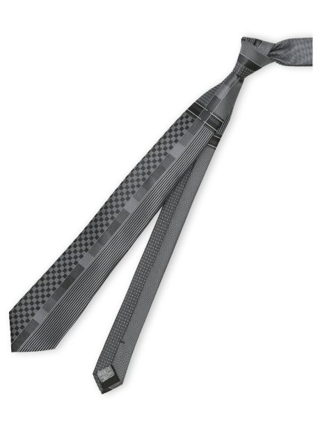 シルク混 パネル柄 ナロータイ 7.5cm幅